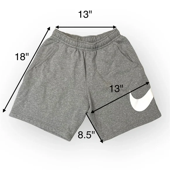 Men’s Nike Sportswear Club Fleece Graphic Shorts - Grey/White - Picture 5 of 5